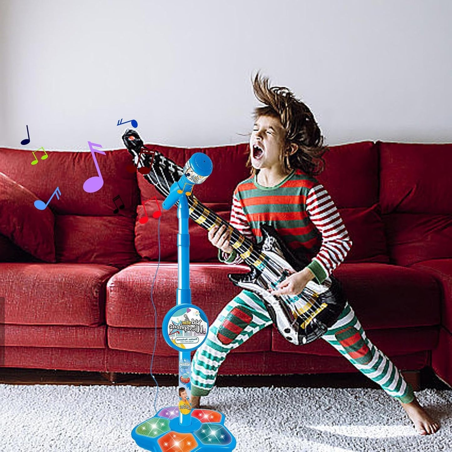Kinder Karaoke Mikrofon mit Verstellbarem Ständer Musikspielzeug