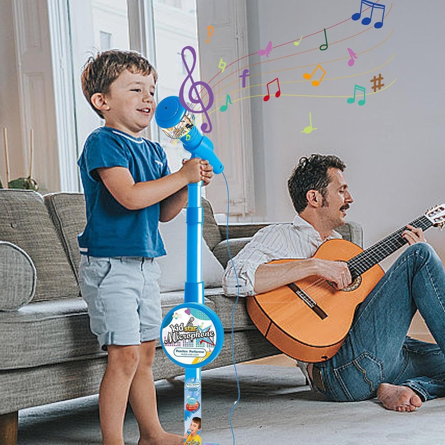 Kinder Karaoke Mikrofon mit Verstellbarem Ständer Musikspielzeug