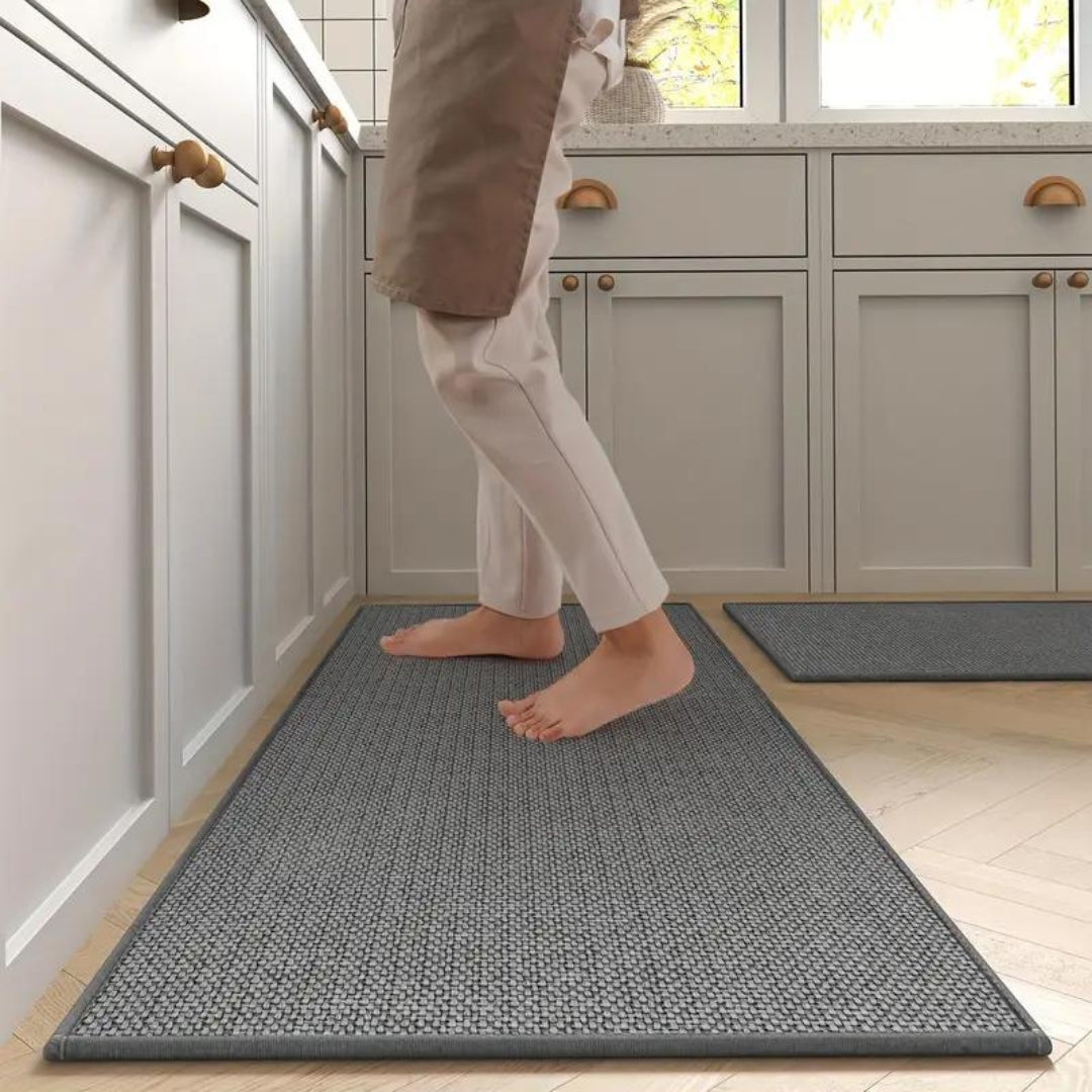 Sæt med 2 køkkenmåtter – skridsikre ergonomiske måtter med overflade, der er nem at rengøre