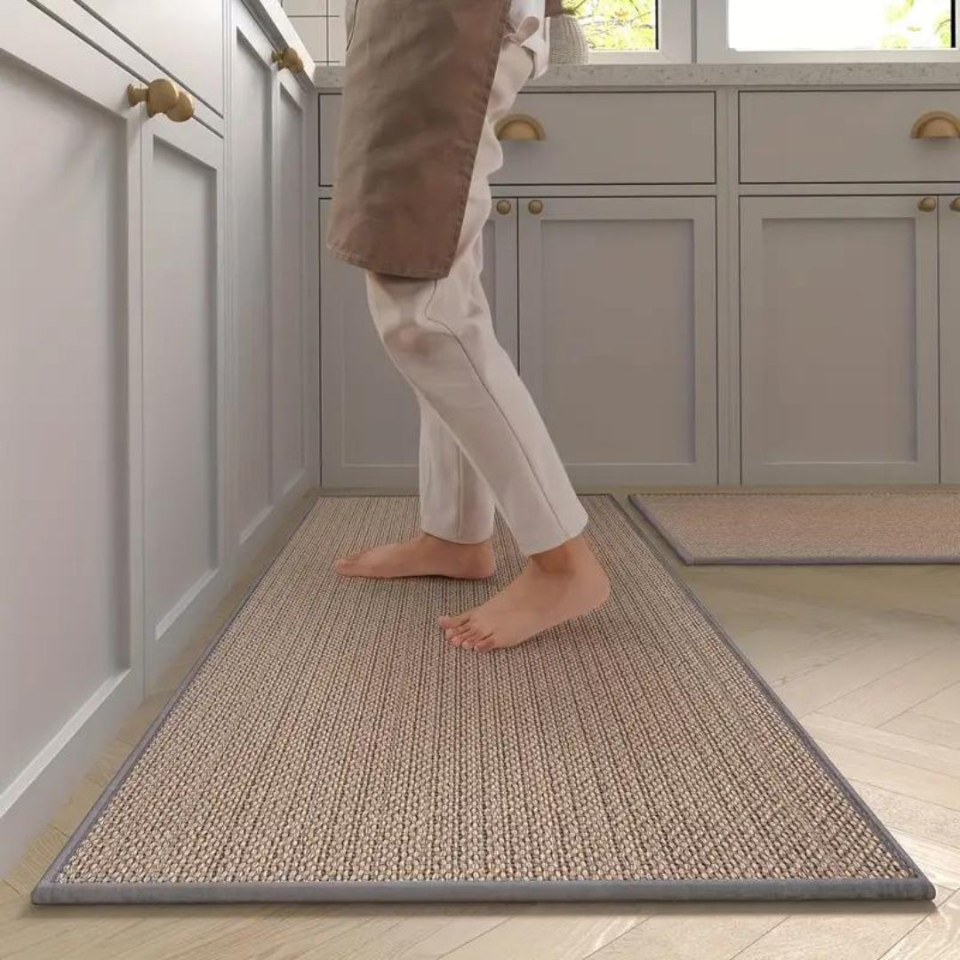 Sæt med 2 køkkenmåtter – skridsikre ergonomiske måtter med overflade, der er nem at rengøre