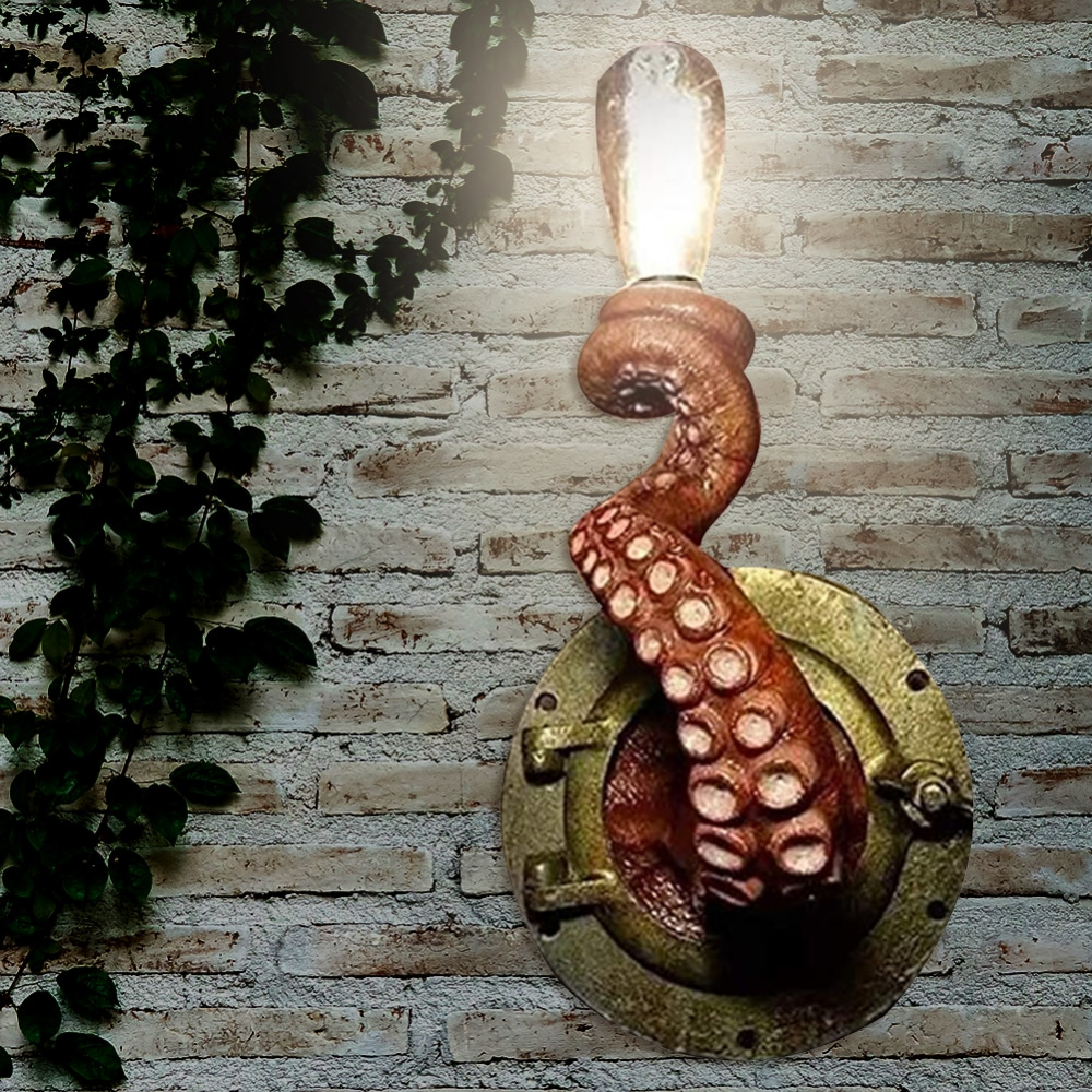 Ścienna lampa Krakenna ośmiornica rzeźbiarska morska