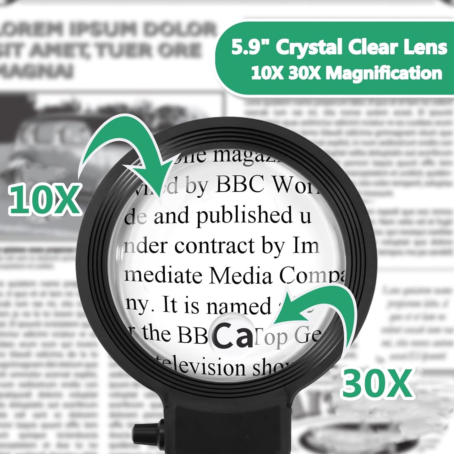LED Magnifying Glass with Adjustable Stand for Reading Crafts and Detailed Work