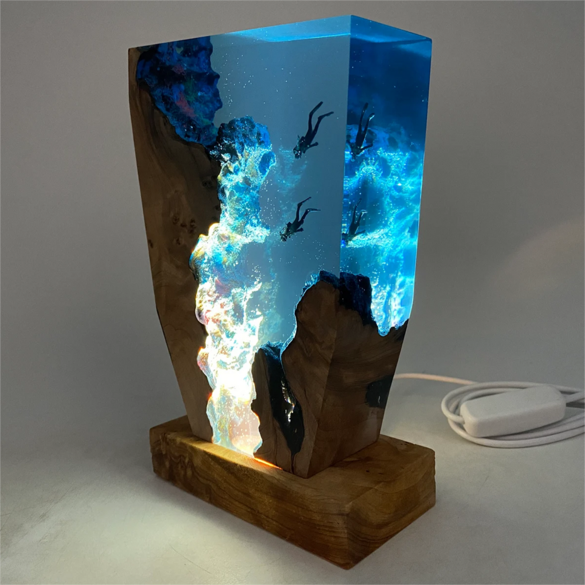 Lampada Subacqueo ręcznie robiona lampa z żywicy oceanicznej z miękkim światłem ambientowym