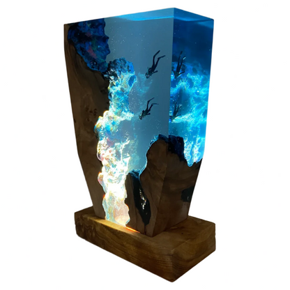 Lampada Subacqueo ręcznie robiona lampa z żywicy oceanicznej z miękkim światłem ambientowym