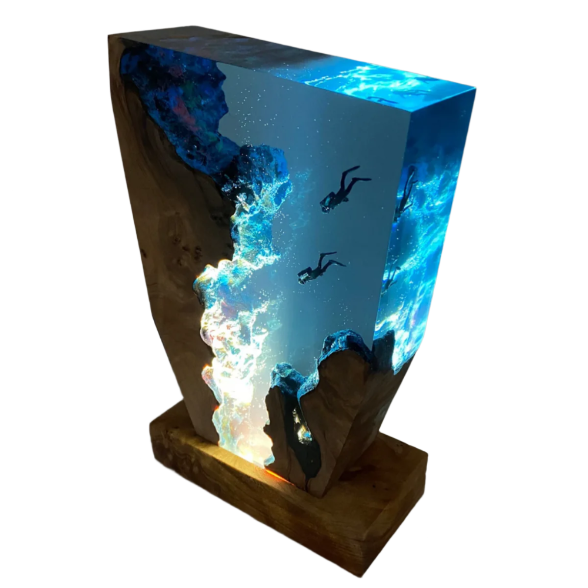 Lampada Subacqueo ręcznie robiona lampa z żywicy oceanicznej z miękkim światłem ambientowym