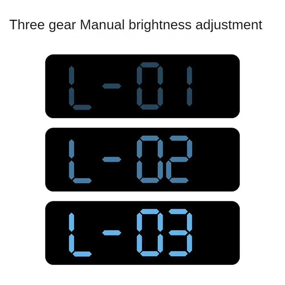 Large Digital LED Clock with Temperature Humidity Display Dual Alarm Adjustable Brightness