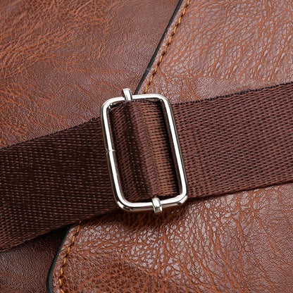 Lars grote leren schoudertas minimalistische laptoptas voor werk