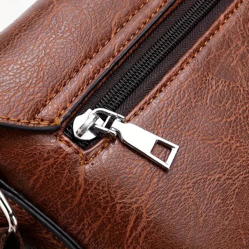 Lars grote leren schoudertas minimalistische laptoptas voor werk
