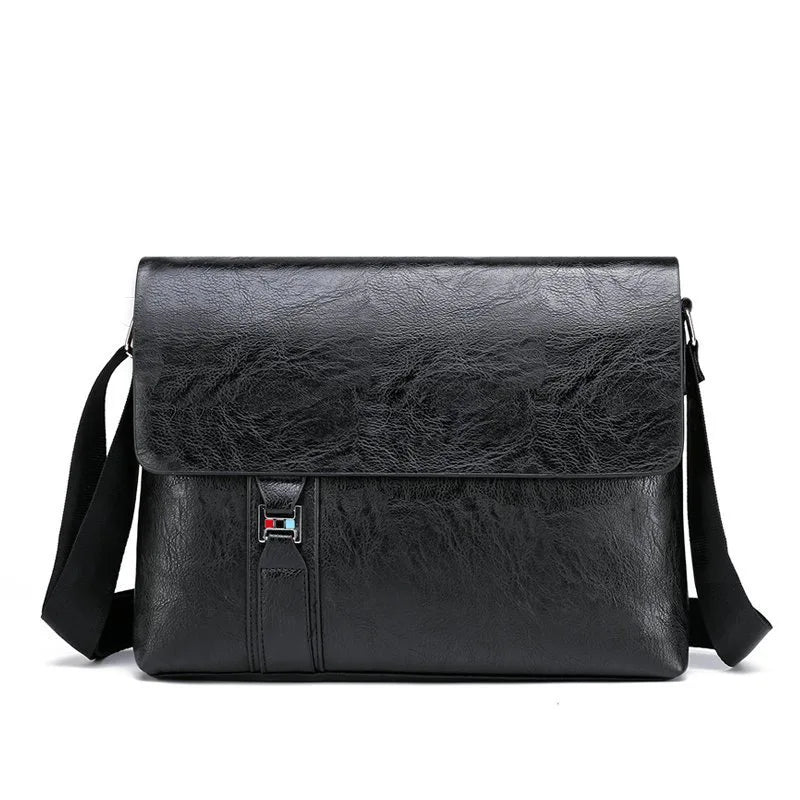 Lars grote leren schoudertas minimalistische laptoptas voor werk