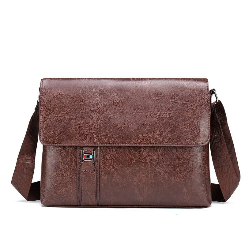 Lars grote leren schoudertas minimalistische laptoptas voor werk