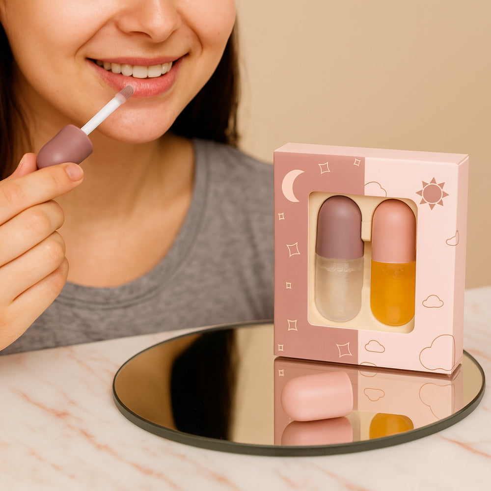 Lip Plumper Gloss Hydrating Balm Duo Ginger Mint Extract