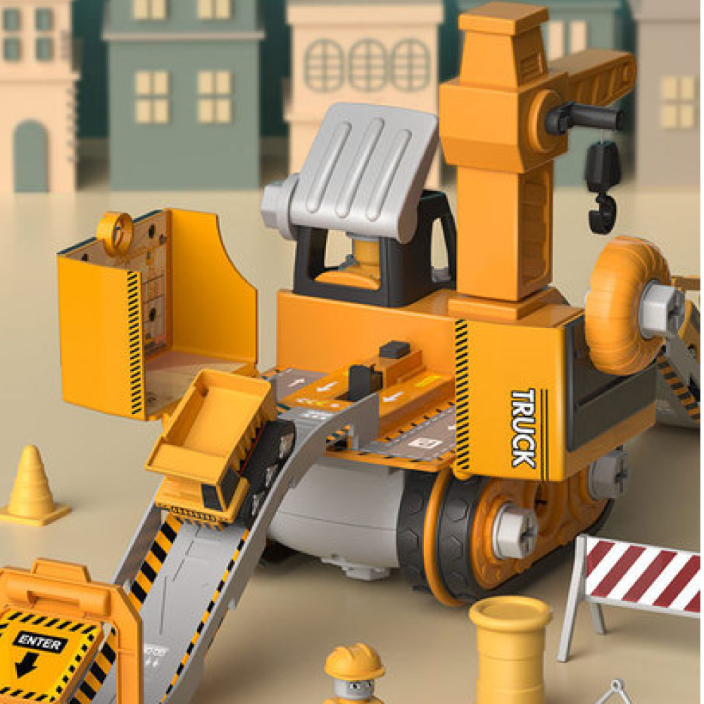 Zestaw do zabawy LittleBuilder z ciężarówką budowlaną, koparką i dźwigiem