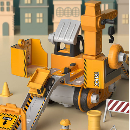 Zestaw do zabawy LittleBuilder z ciężarówką budowlaną, koparką i dźwigiem