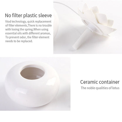 Lotiscent Ceramic Lotus Aroma Humidifier with Essential Oil Diffuser