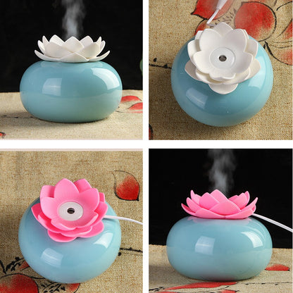 Lotiscent Ceramic Lotus Aroma Humidifier with Essential Oil Diffuser