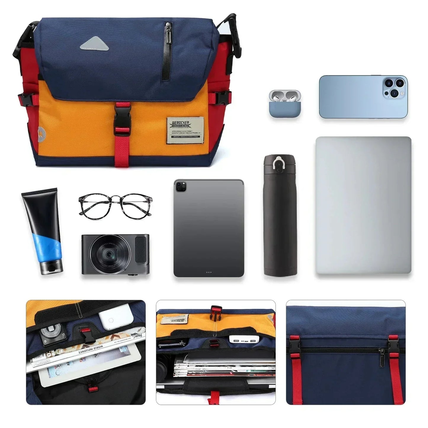 Luke Classic Crossbody Messenger Bag Water Resistant Travel Bag