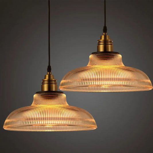 LumiAura skandinavische Glas-Pendelleuchte Vintage-Stil Hängeleuchte