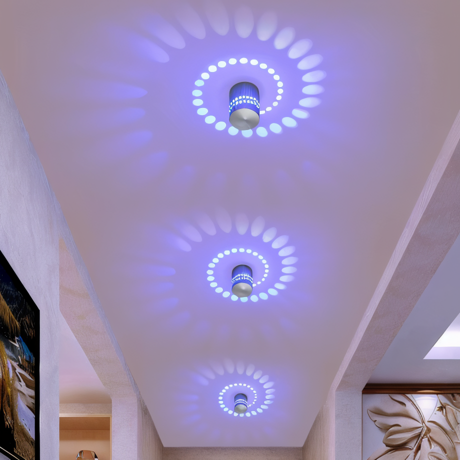 LuminBlast LED Spiral Wall Light Colorful Modern Indoor Wall Lamp