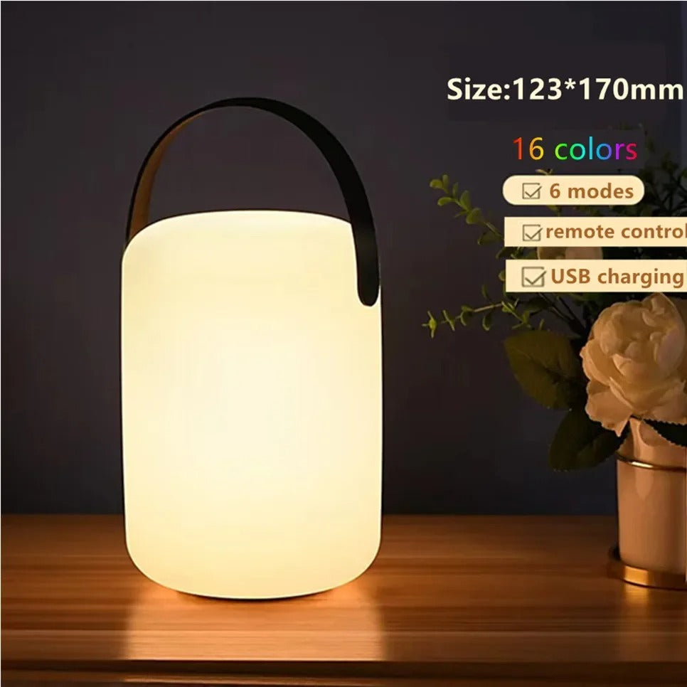 LuminaFusion Cordless Table Lamp with Remote and Waterproof Design