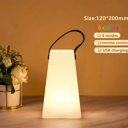 LuminaFusion Cordless Table Lamp with Remote and Waterproof Design
