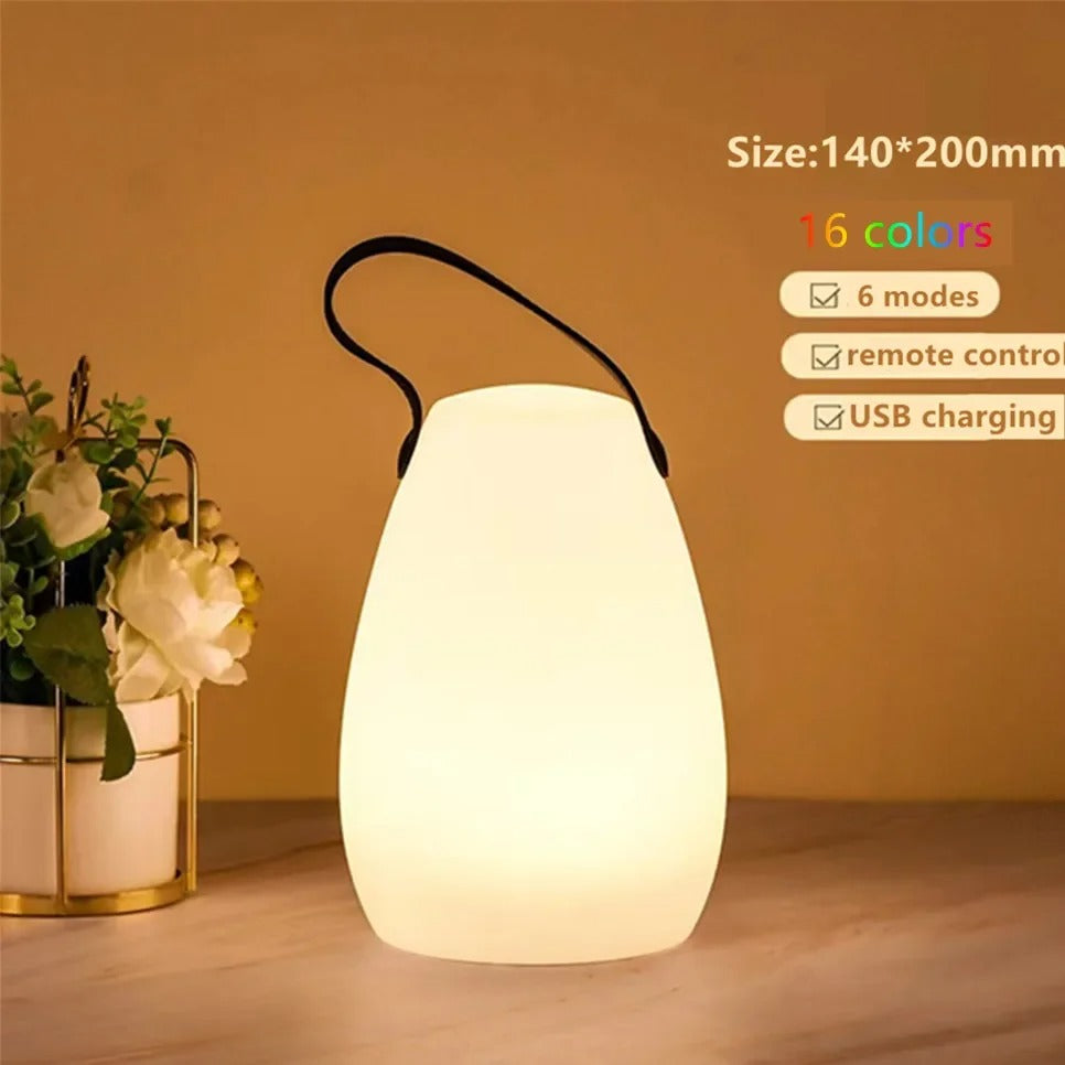 LuminaFusion Cordless Table Lamp with Remote and Waterproof Design