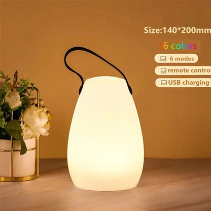 LuminaFusion Cordless Table Lamp with Remote and Waterproof Design