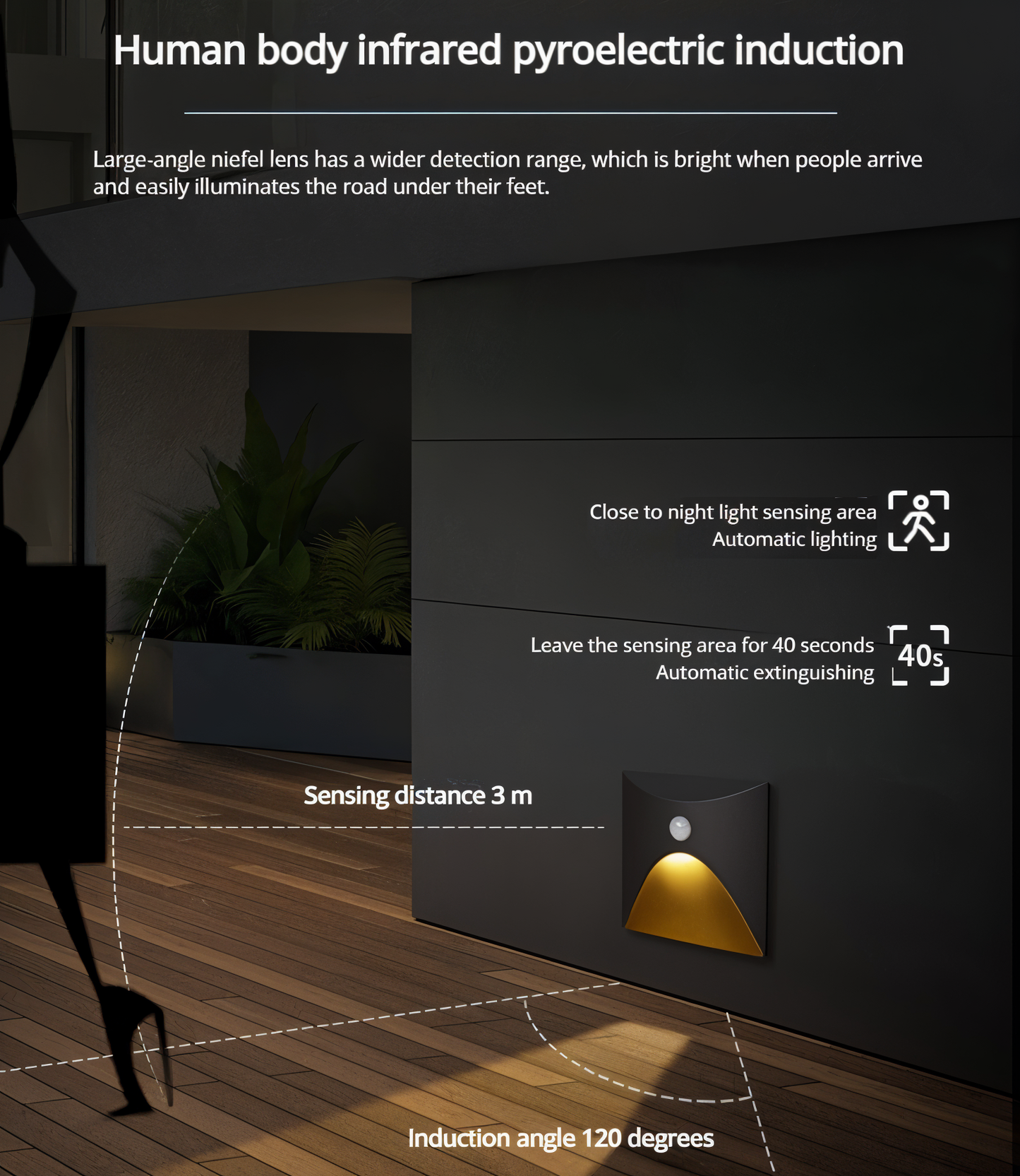 LuminiPath LED wandlamp bewegingssensor waterdicht binnen en buiten