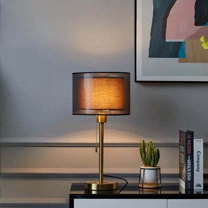 Lumis Vintage Table Lamp with Double Fabric Shade