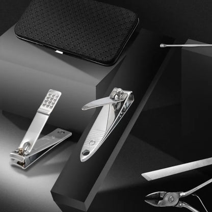 LuxeTools 19-delige manicure- en pedicureset van roestvrij staal met reisetui