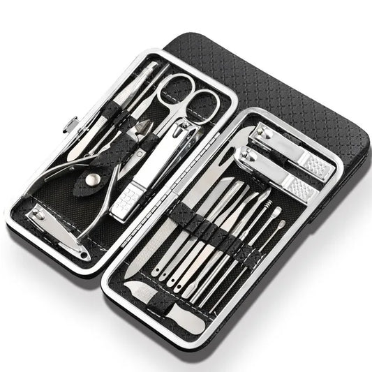 LuxeTools 19 Piece Stainless Steel Manicure and Pedicure Set with Travel Case