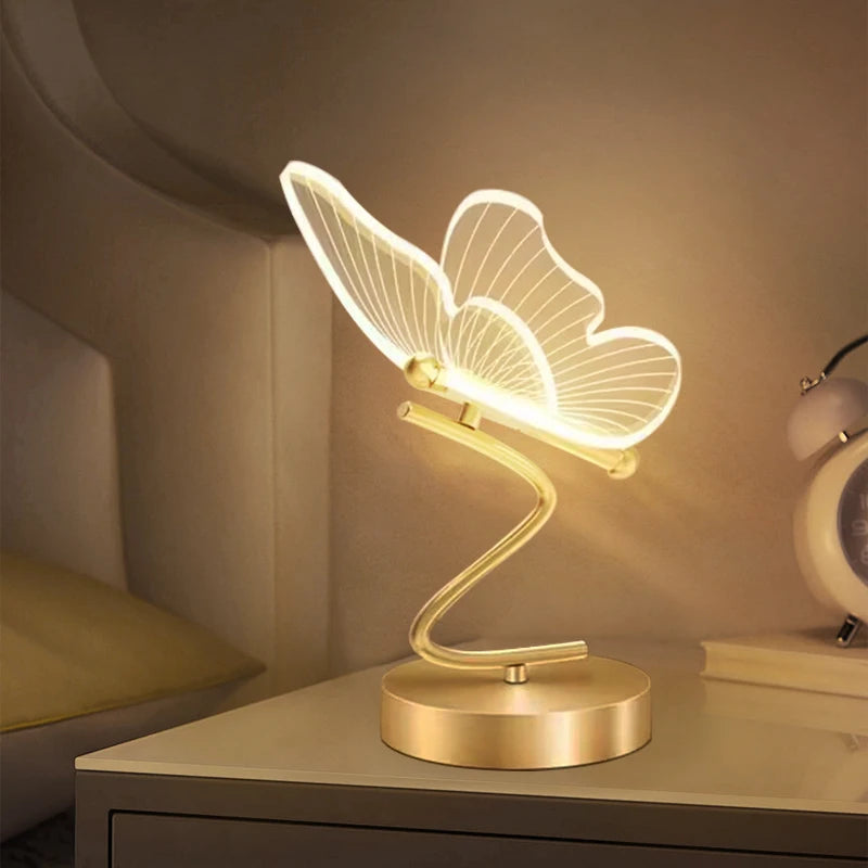 Luxe vlinder tafellamp LED sfeerverlichting voor slaapkamer, woonkamer en kantoordecoratie