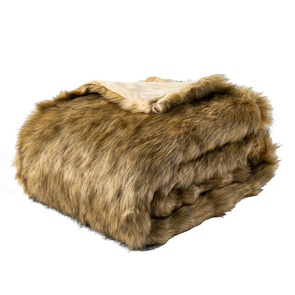 Luxuriöse Kunstfuchs-Fell-Decke mit ultraweichem Plüschgefühl und elegantem Wohnaccessoire-Design  