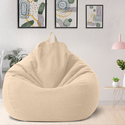 Luksusowy pokrowiec na pufę z lnu – ergonomiczne, miękkie siedzisko wypoczynkowe
