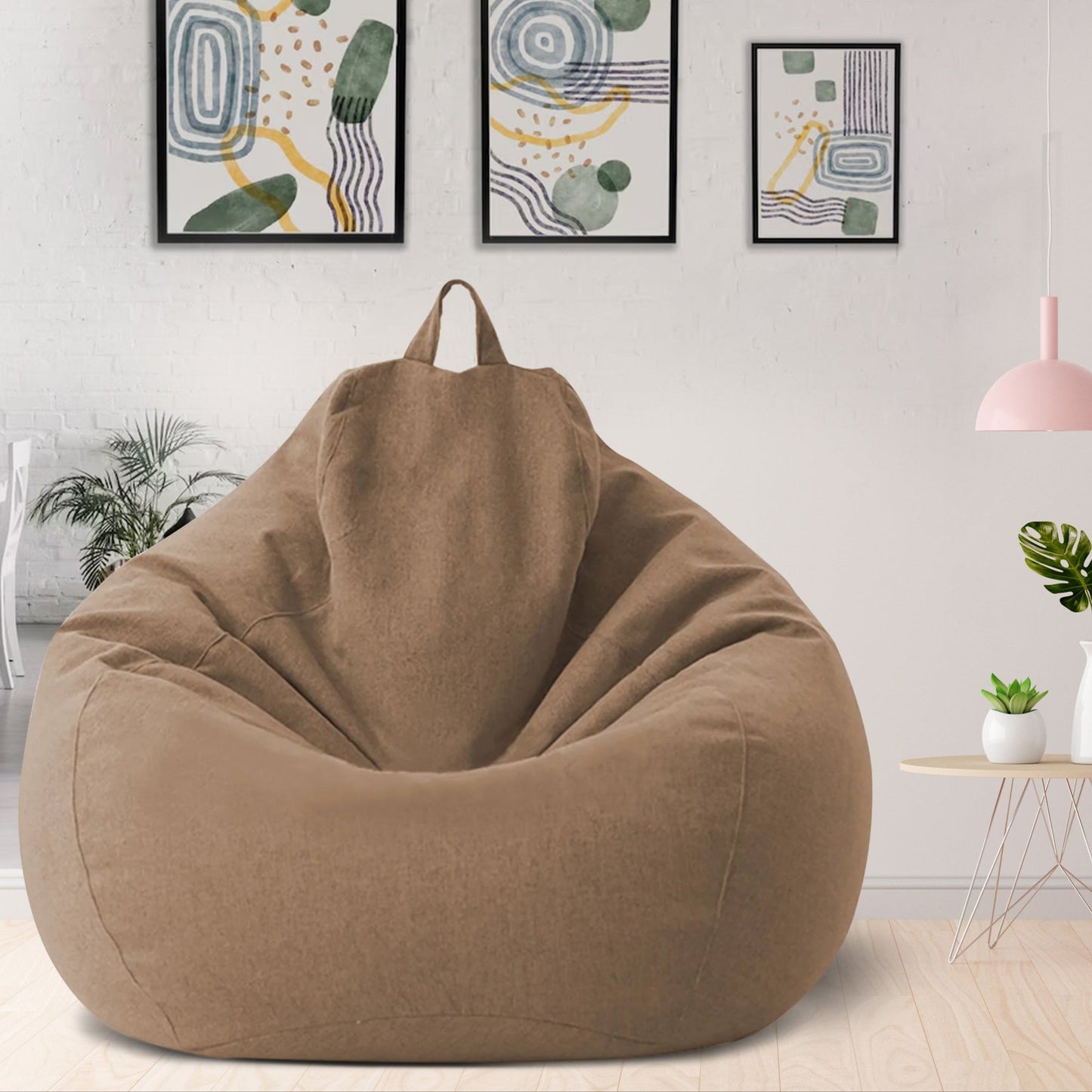 Luksusowy pokrowiec na pufę z lnu – ergonomiczne, miękkie siedzisko wypoczynkowe