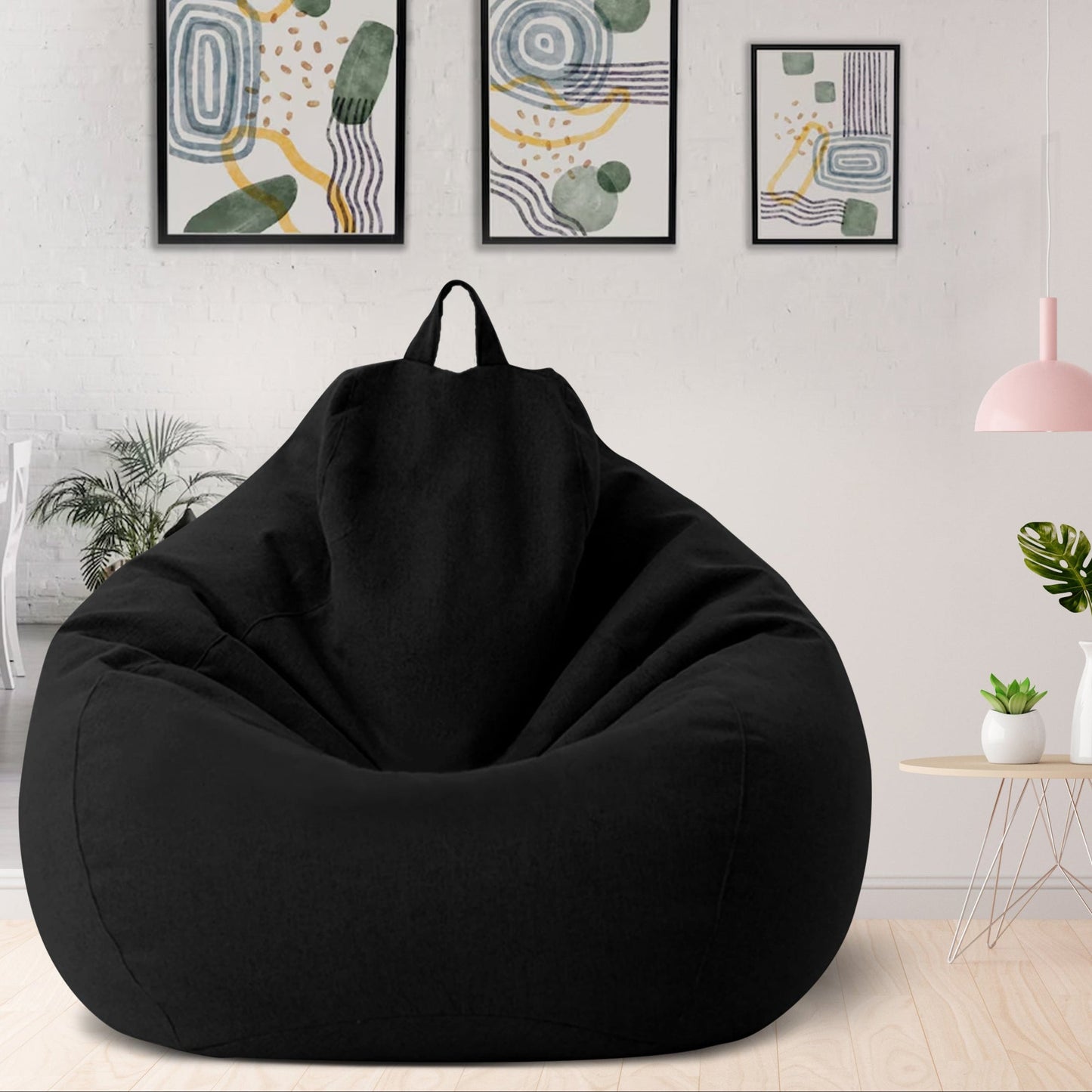 Luksusowy pokrowiec na pufę z lnu – ergonomiczne, miękkie siedzisko wypoczynkowe
