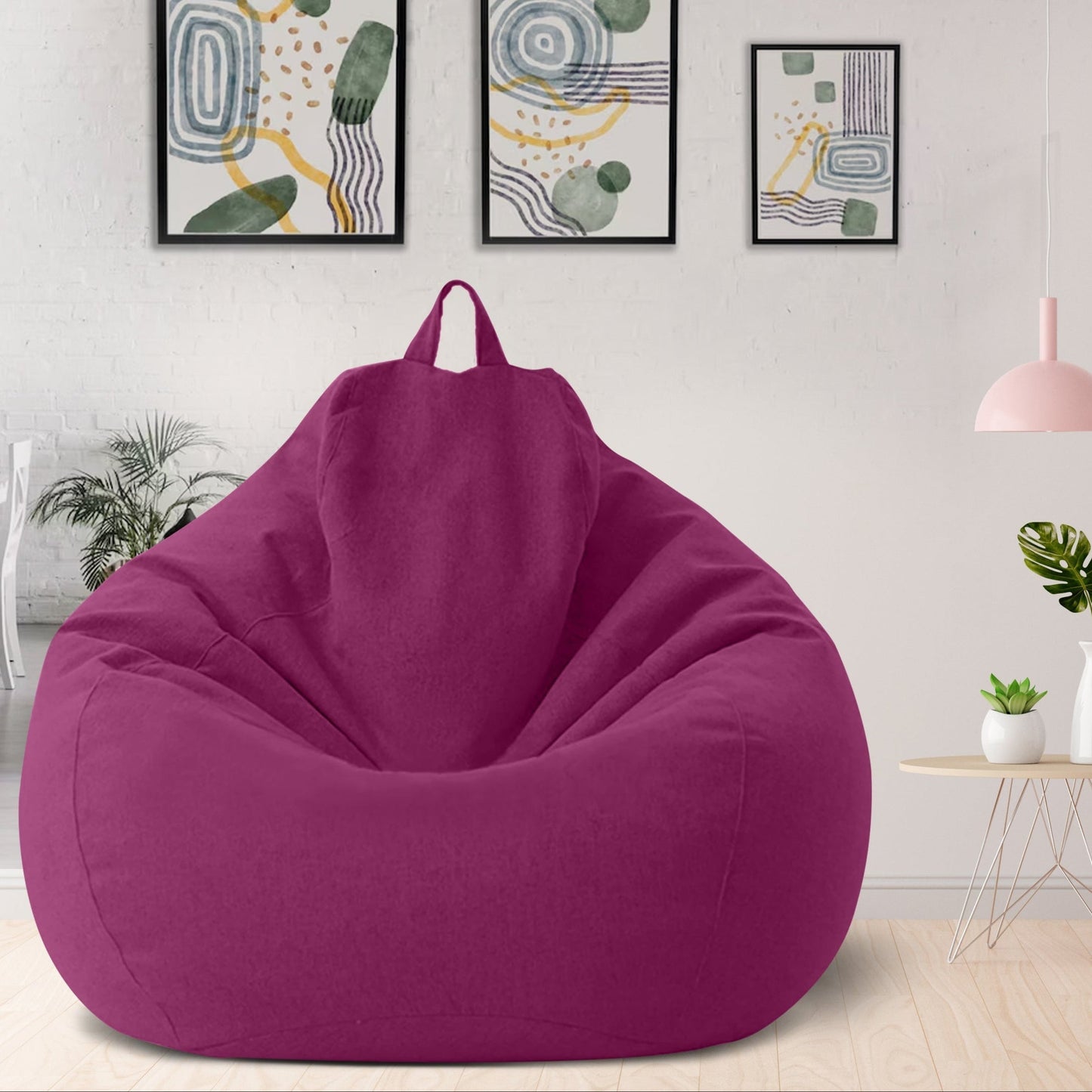 Luksusowy pokrowiec na pufę z lnu – ergonomiczne, miękkie siedzisko wypoczynkowe