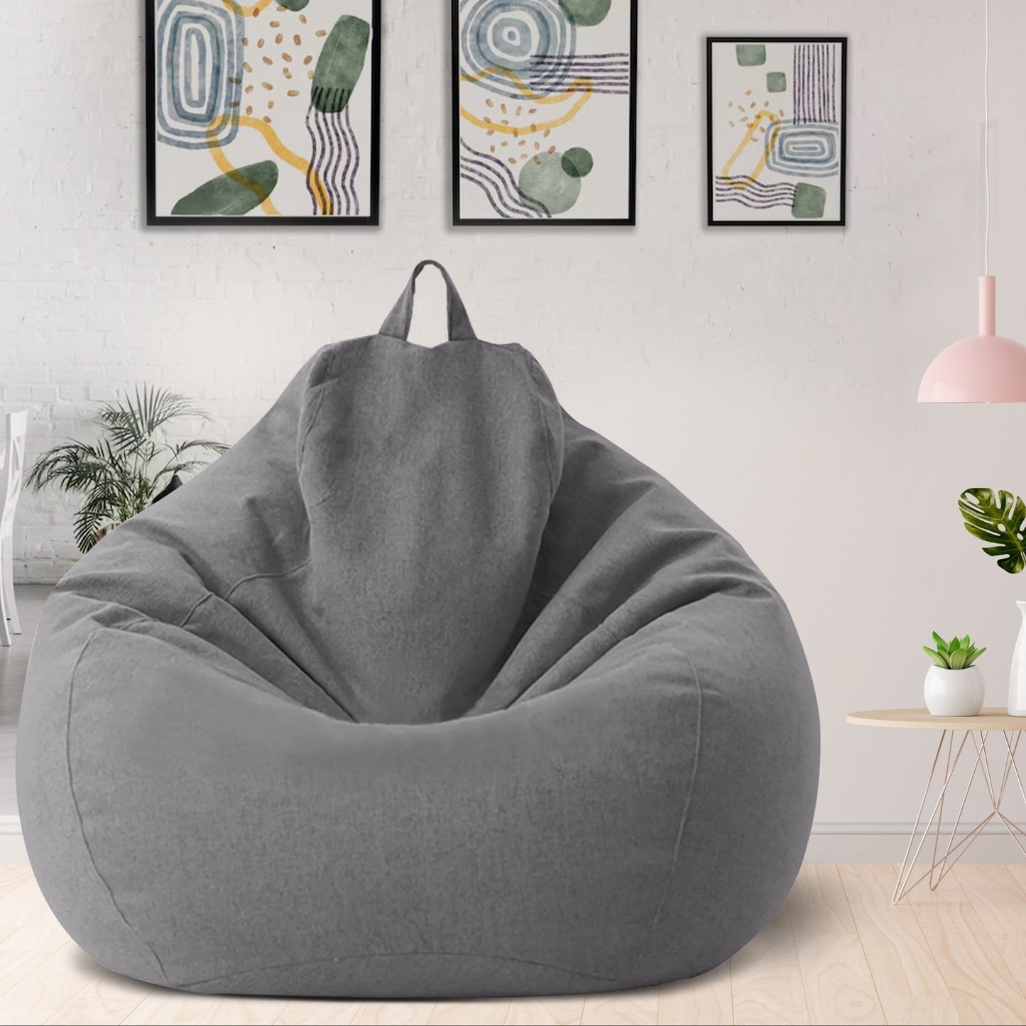Luksusowy pokrowiec na pufę z lnu – ergonomiczne, miękkie siedzisko wypoczynkowe