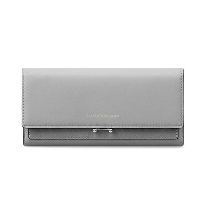 Luxe lange portemonnee clutch met kaarthouders en telefoonhouder voor dagelijkse elegantie