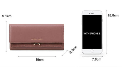 Luxe lange portemonnee clutch met kaarthouders en telefoonhouder voor dagelijkse elegantie