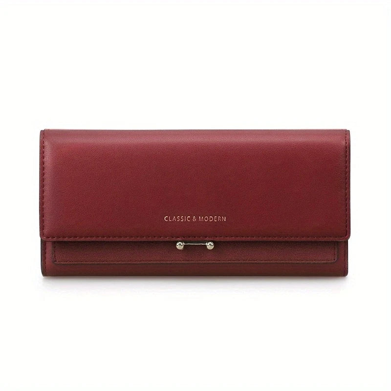 Luxe lange portemonnee clutch met kaarthouders en telefoonhouder voor dagelijkse elegantie