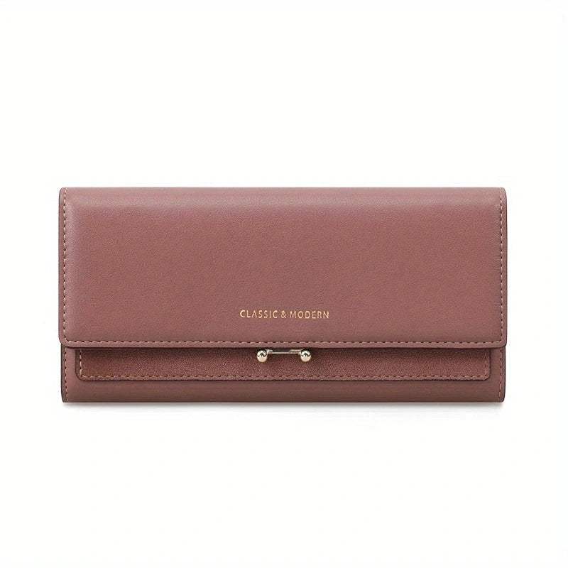Luxe lange portemonnee clutch met kaarthouders en telefoonhouder voor dagelijkse elegantie