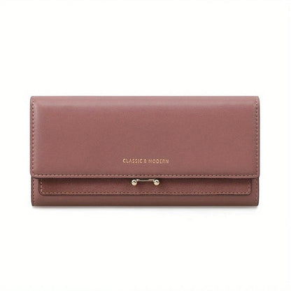 Luxe lange portemonnee clutch met kaarthouders en telefoonhouder voor dagelijkse elegantie