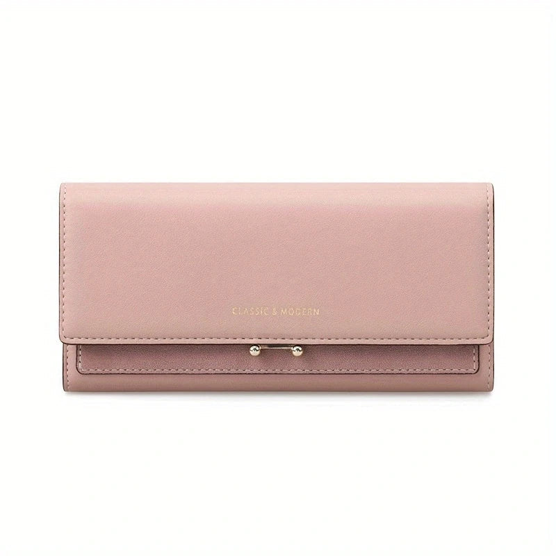 Luxe lange portemonnee clutch met kaarthouders en telefoonhouder voor dagelijkse elegantie