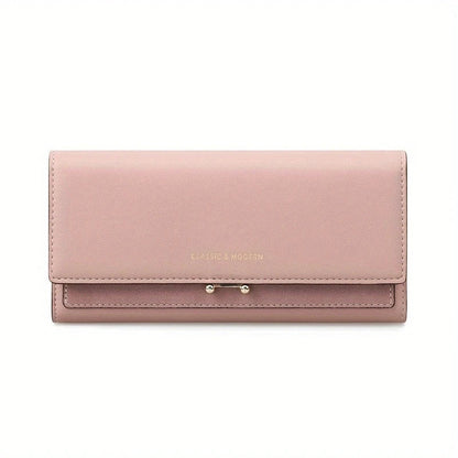 Luxe lange portemonnee clutch met kaarthouders en telefoonhouder voor dagelijkse elegantie