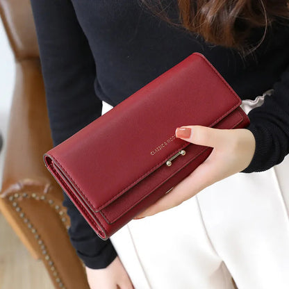 Luxe lange portemonnee clutch met kaarthouders en telefoonhouder voor dagelijkse elegantie