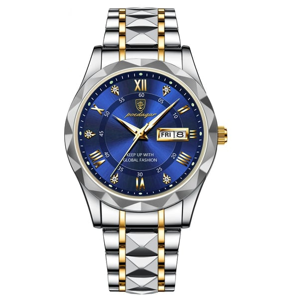 Luxury Men's Watch with Stainless Steel Band and Luminous Display