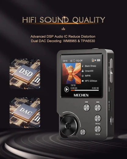 HiFi MP3-afspiller med 64GB hukommelseskort bærbar tabsfri musikafspiller