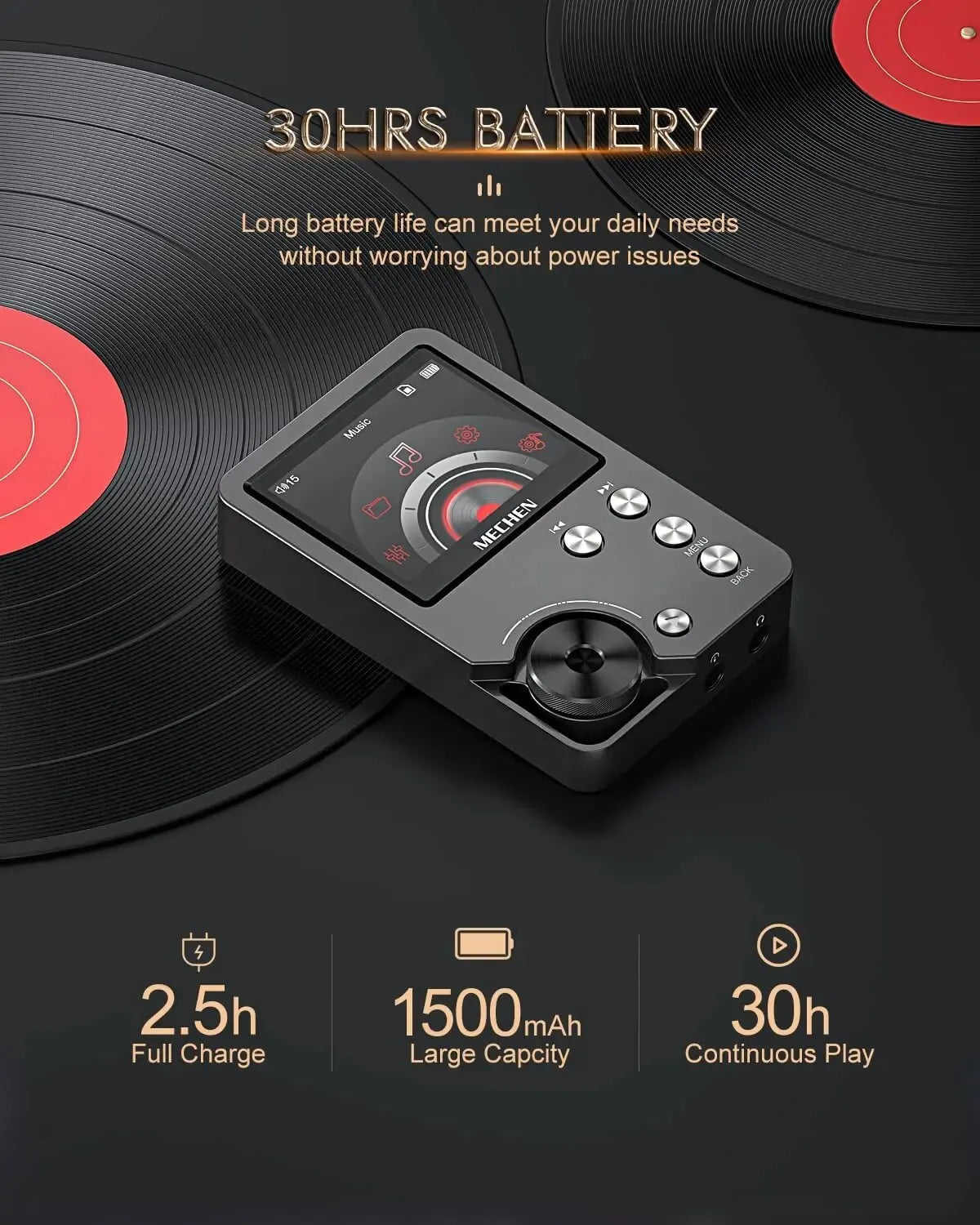 HiFi MP3-afspiller med 64GB hukommelseskort bærbar tabsfri musikafspiller
