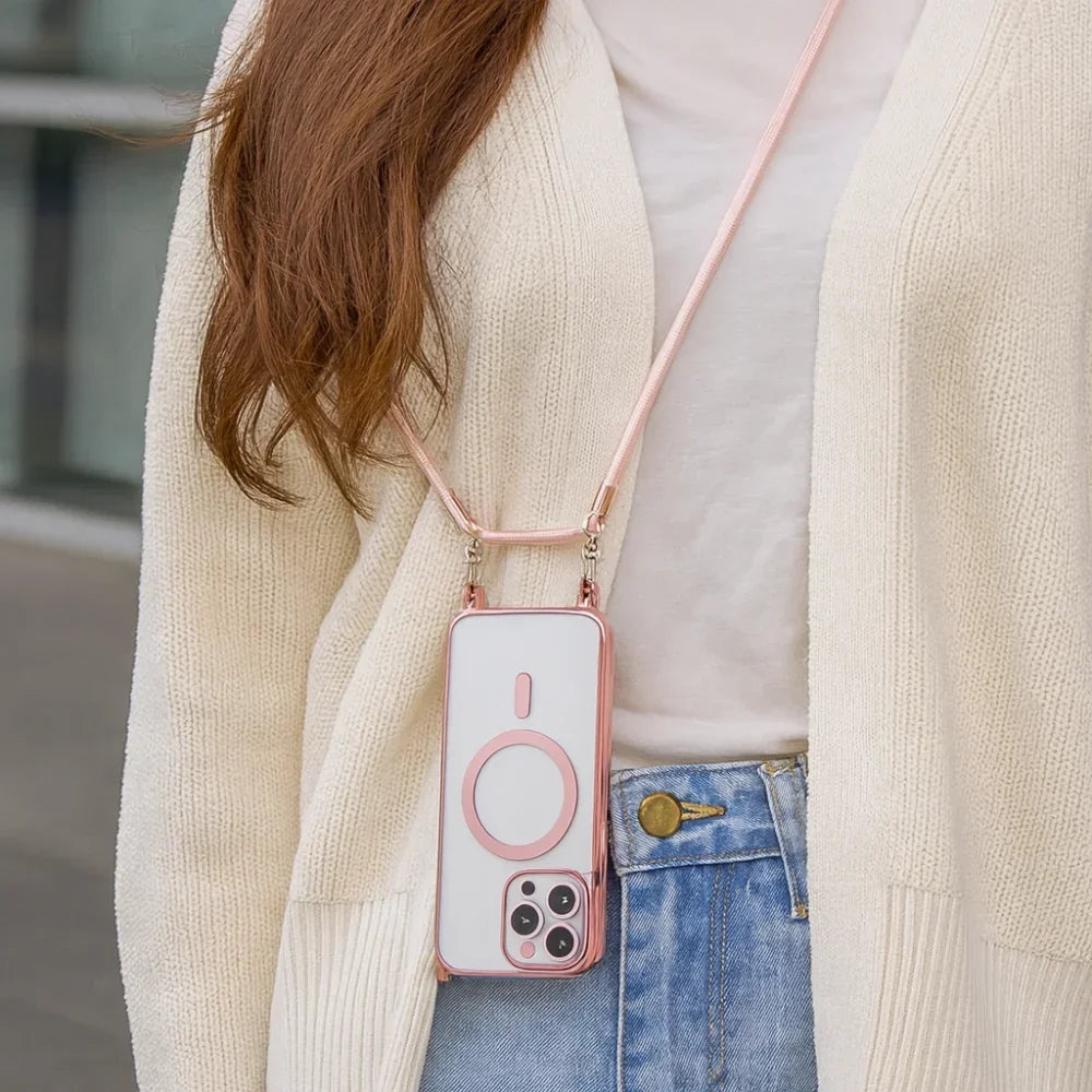 MagSafe-telefoncover med crossbody-skulderrem, beskyttende cover
