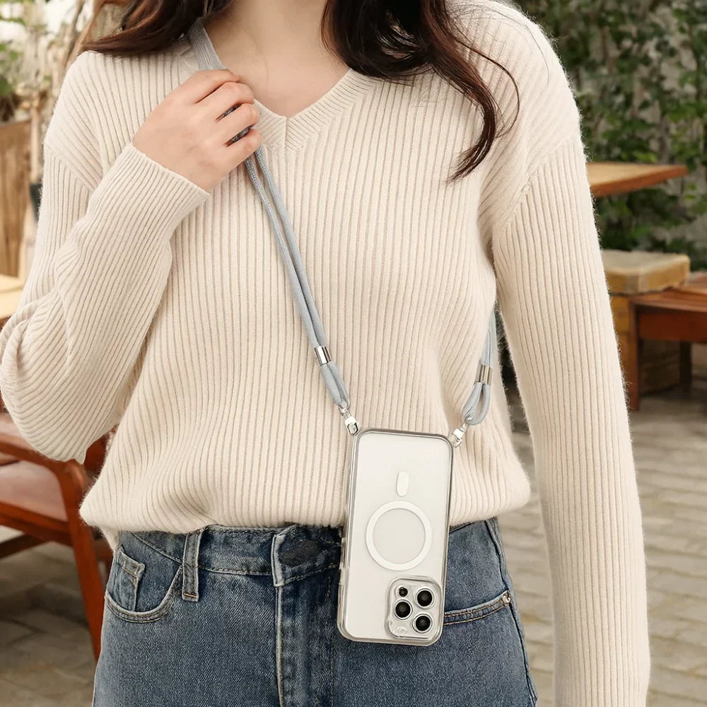MagSafe-telefoncover med crossbody-skulderrem, beskyttende cover